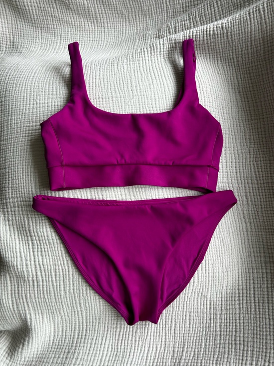 Left On Friday Other - Left On Friday Magenta Scoop Neck Bikini Set